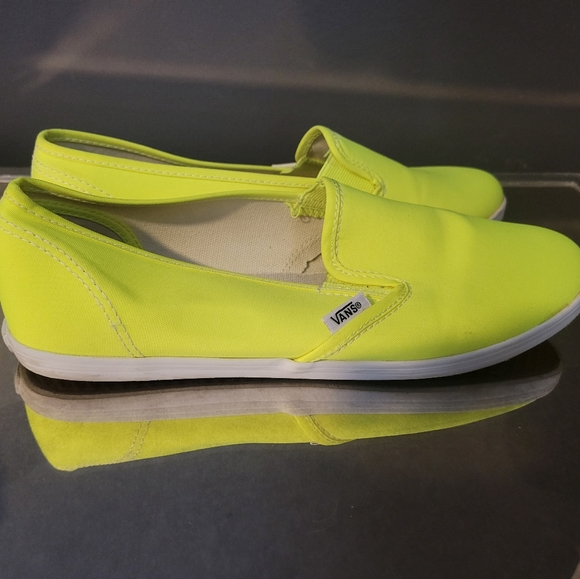 Vans Neon Yellow Slip-On Shoes - Picture 3 of 5